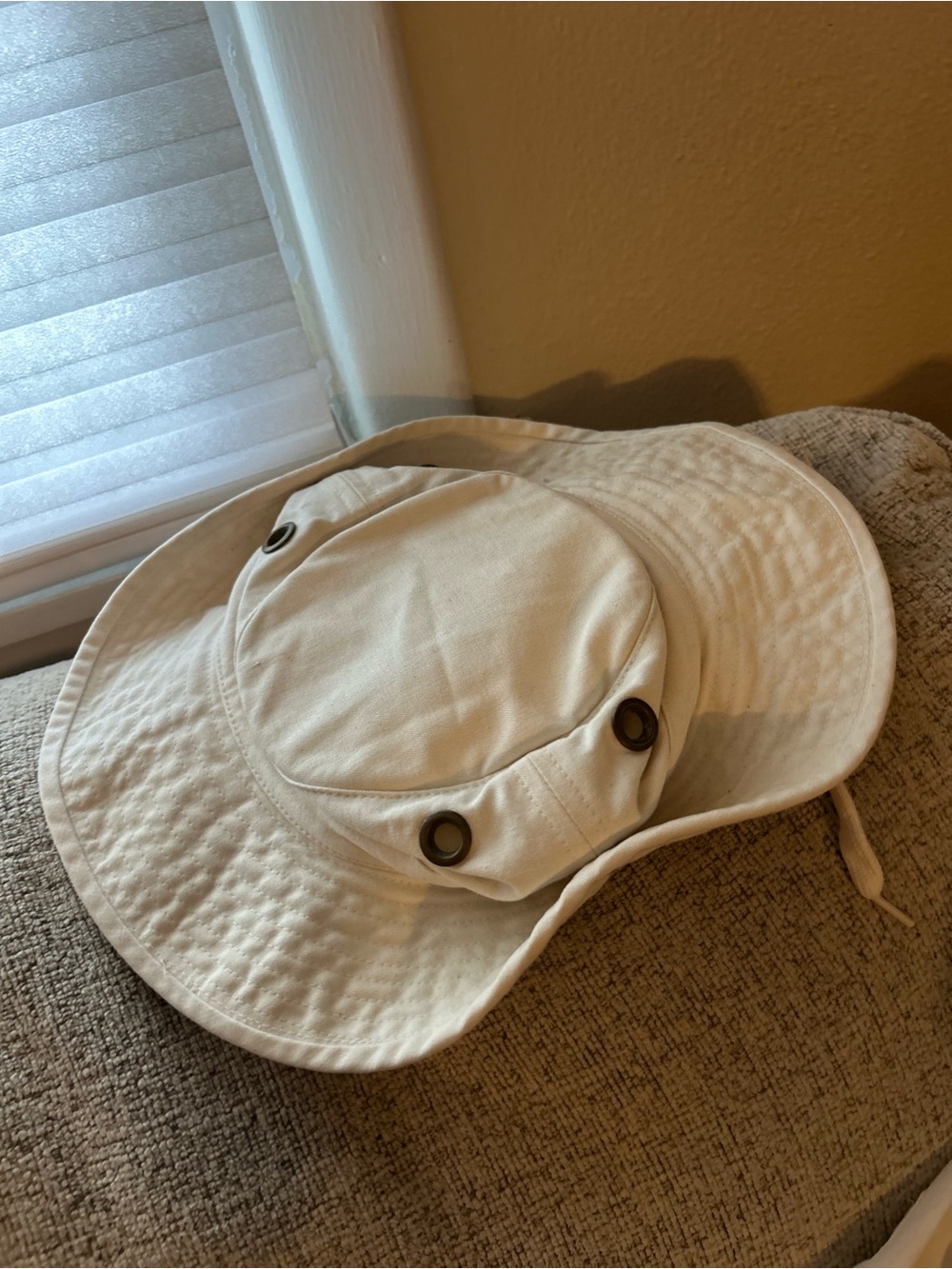 The Tilley Hat Size 7 Side Button Beige Breathable Outdoors Hiking Cream